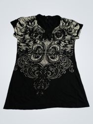 XAVIER Black T-Shirt with Fleur-de-lis Graphic