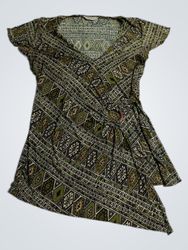 Jessica Women's Green Geometric Print Asymmetrical..