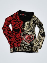 Desigual Long Sleeve Shirt with Heart Print