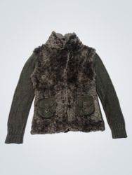 Cortefiel Women's Fur and Knit Jacket