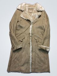 Farhat Day Women's Faux Fur Lined Suede Coat