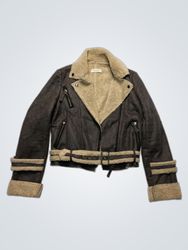 Rachel Women's Brown Faux Suede Sherpa Lined Aviat..