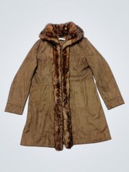 Dressbarn Faux Fur Trimmed Coat