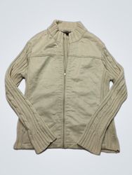 B.C. CLOTHING Full Zip Cable Knit Sweater