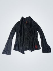 earth Black Patterned Button-Up Shirt