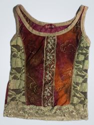 Lulu H Paris Tie Dye Lace Trim Tank Top