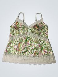 HUGO BOSS Women's Printed Lace Trim Cami Top