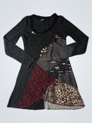 JR Women's Patchwork Long Sleeve Dress