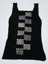 Black tank top with sequin embellishments