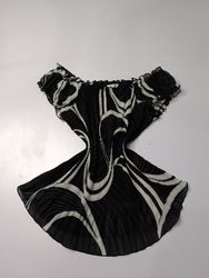 JAIPUR Black and White Patterned Off-the-Shoulder ..