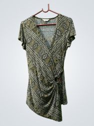 Jessica Women's Wrap Top with Geometric Print
