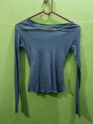 Blue Long Sleeve Top