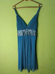 Jane Norman Blue Sparkly Dress with Sequins