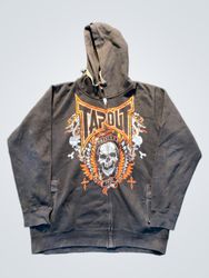 Tapout Zip-Up Hoodie with Skull Graphic