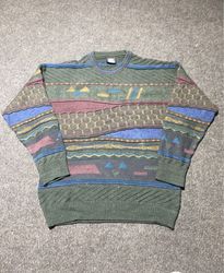 JD KNITWEAR グリーン柄セーター