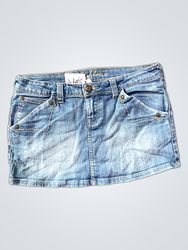 Fishbone Denim Skirt