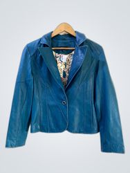 Blue Leather Jacket