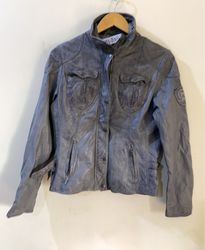 Gray Leather Jacket