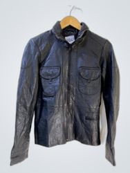 TS Moda Black Leather Jacket