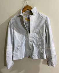 BIBA White Leather Jacket