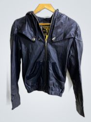 Superdry Leather Hooded Jacket