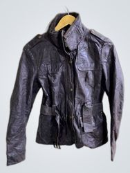 Brown Leather Military Jacket