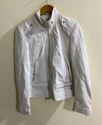Kirkcaldy White Leather Jacket