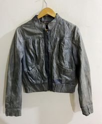 Miss Selfridge Cropped Leather Jacket