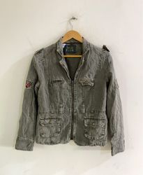 Vintage Pink Gray Denim Jacket