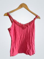 Rosa Spitzenbesatz-Camisole