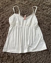 White Lace Trim Camisole Top