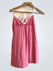 Pink Lace-Trimmed Chemise