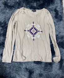 Free People Embroidered Long Sleeve Blouse