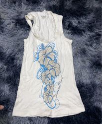 DEL MON White Floral Tank Top