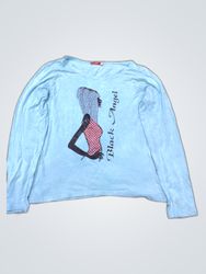 Black Angel Graphic Long Sleeve T-Shirt