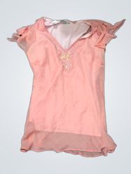 Zara Pink Ruffle Blouse