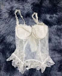 White Lace Bustier Corset Top