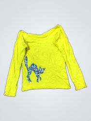 Izzue Off-Shoulder Long Sleeve Graphic Top