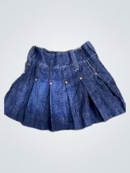 Denim Pleated Skirt