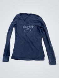 Guess Long Sleeve V-Neck T-Shirt