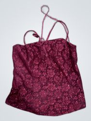 Maroon Lace Corset Top