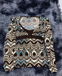 Yendi Paris Printed Long-Sleeve Blouse