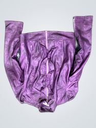 Purple Leather Zip-Up Jacket