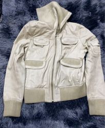 Beige Leather Jacket
