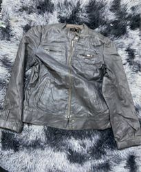 Gray Leather Jacket