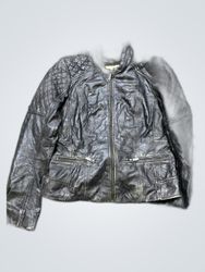 Zara Black Leather Biker Jacket