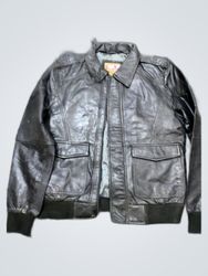 Unbranded Black Leather Bomber Jacket