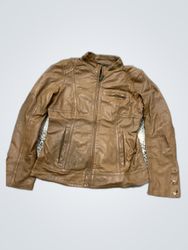 Brown Leather Biker Jacket