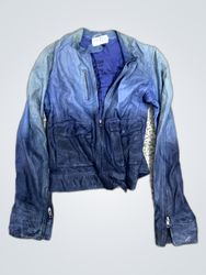 Blue Ombre Leather Jacket