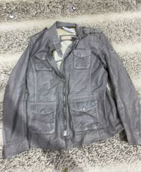 Gray Leather Jacket